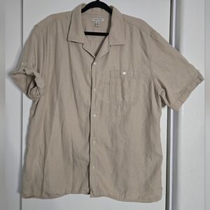 Calvin Klein Jeans Men's Beige Button-Up Shirt